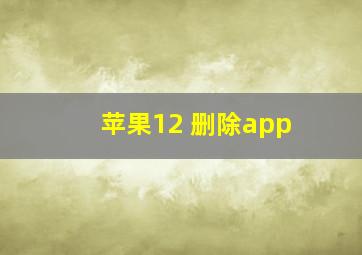 苹果12 删除app